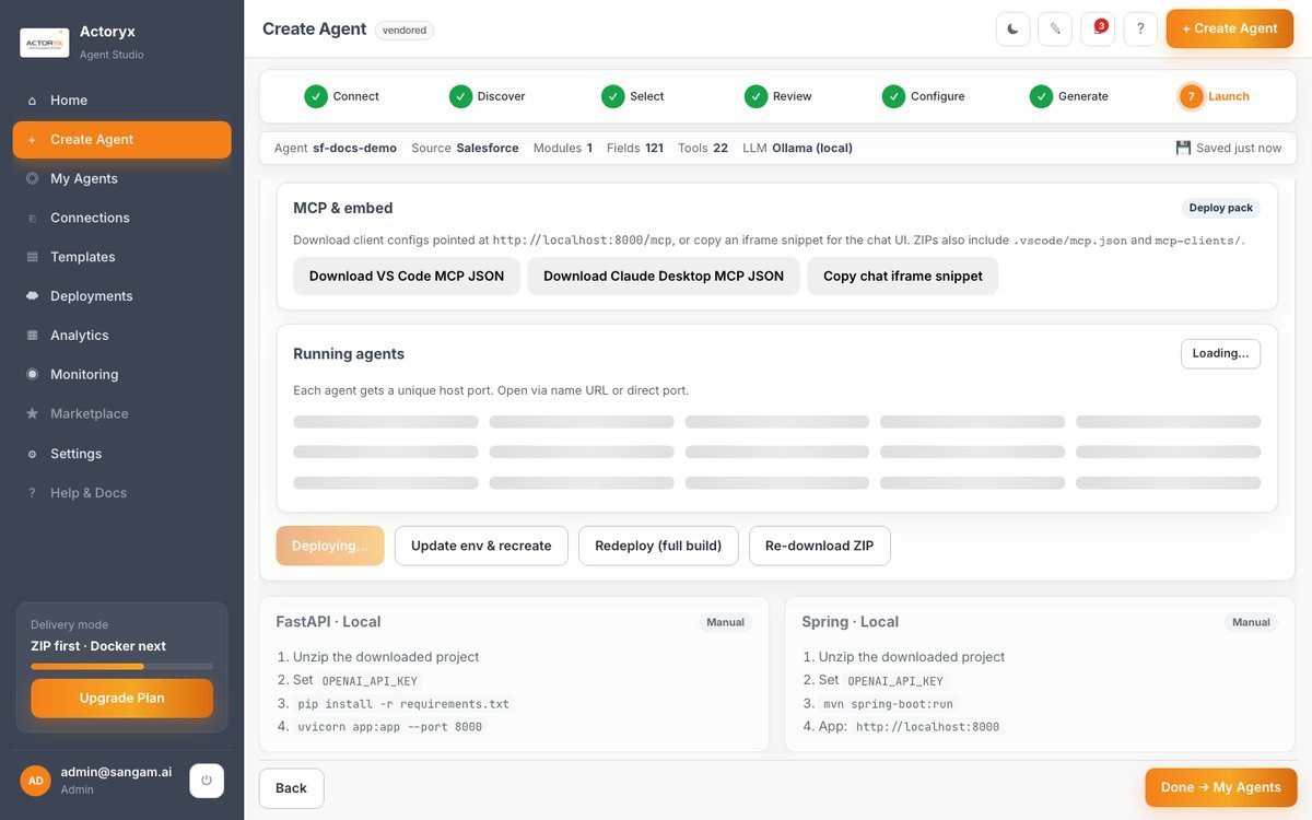 Salesforce agent deployed and running on Docker